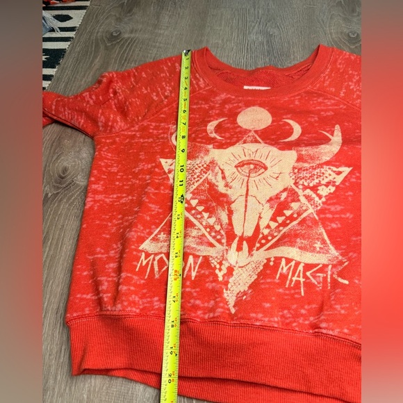 Billabong Orange Moon Magic Cow Skull Sweatshirt Small - Picture 5 of 7